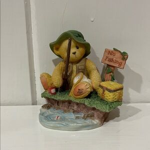 Cherished Teddies Norm Figurine with Green and Brown Accents